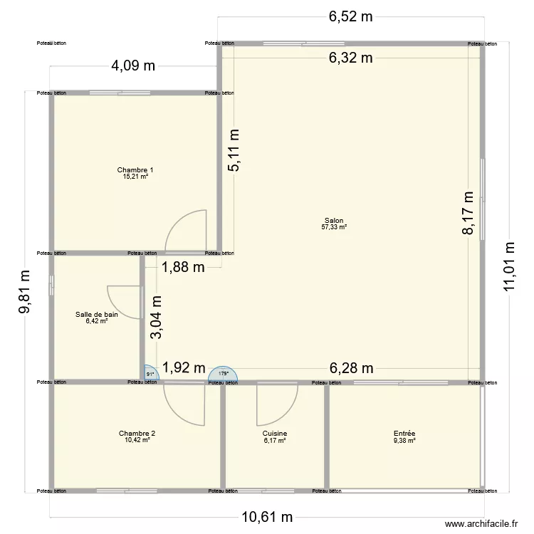 PROJET CLEMS. Plan de 6 et 105 m² PROJET CLEMS. Plan de 6 et 105 m²
