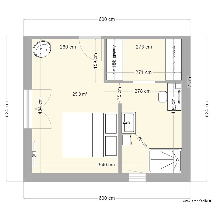 CHAMBRE PARENTALE. Plan de 0 pièce et 0 m2