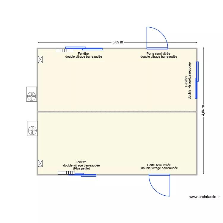 Salle double d'occasion bung'eco. Plan de 2 et 29 m² Salle double d'occasion bung'eco. Plan de 2 et 29 m²