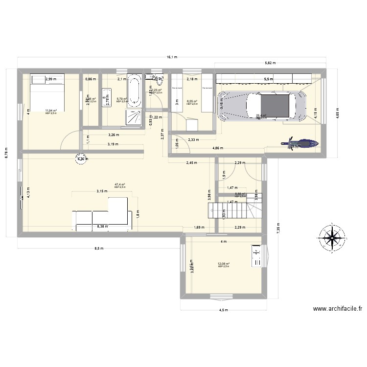 LTDP56 2. Plan de 9 pièces et 123 m2