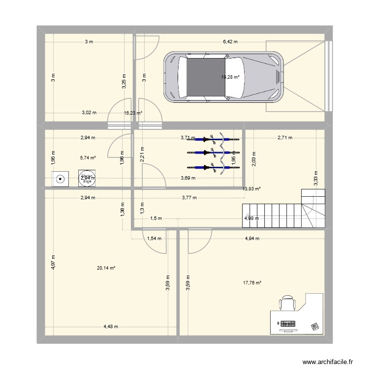 Petite &agrave; &eacute;tage. Plan de 0 pièce et 0 m2