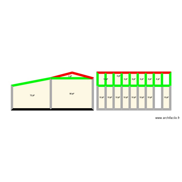 abris tempo 2. Plan de 18 pièces et 27 m2
