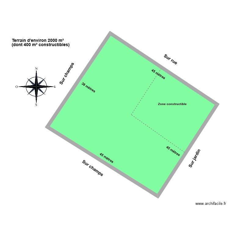 POIREL. Plan de 1 pièce et 99 m2