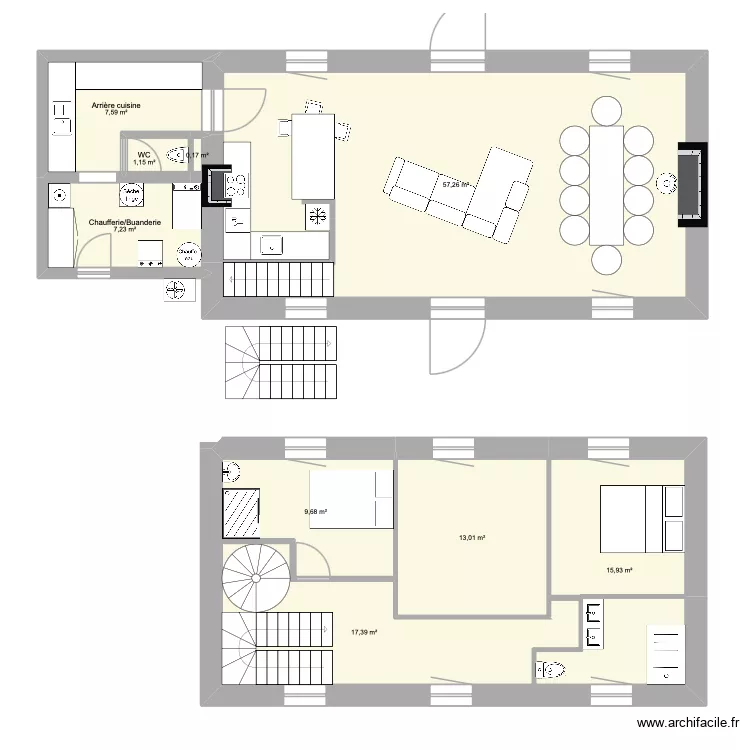 Roscouet 1. Plan de 9 et 129 m² Roscouet 1. Plan de 9 et 129 m²