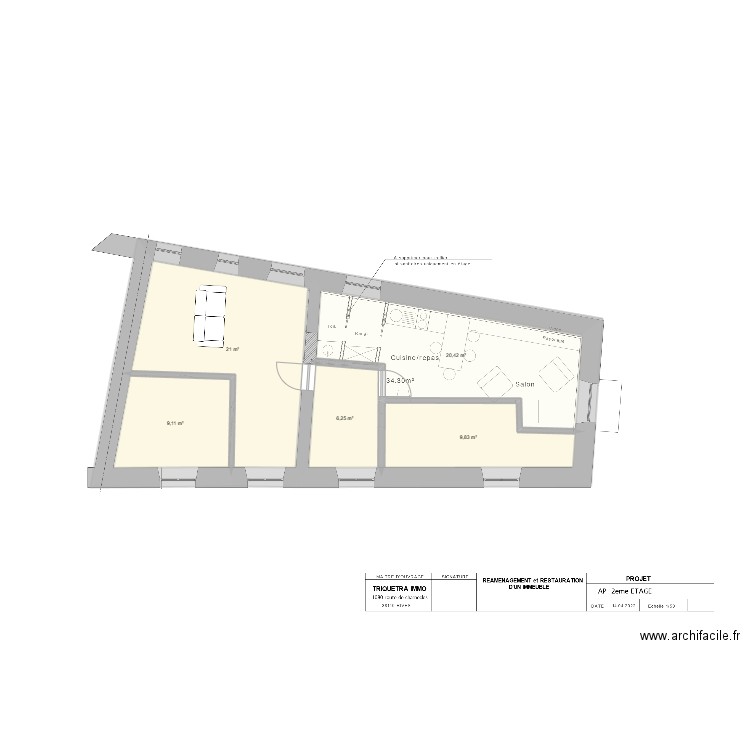 2EME ETAGE MINH. Plan de 5 pièces et 67 m2