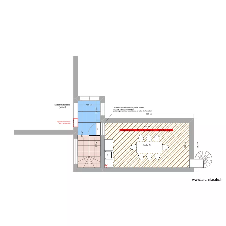 Plan niveau salon. Plan de 