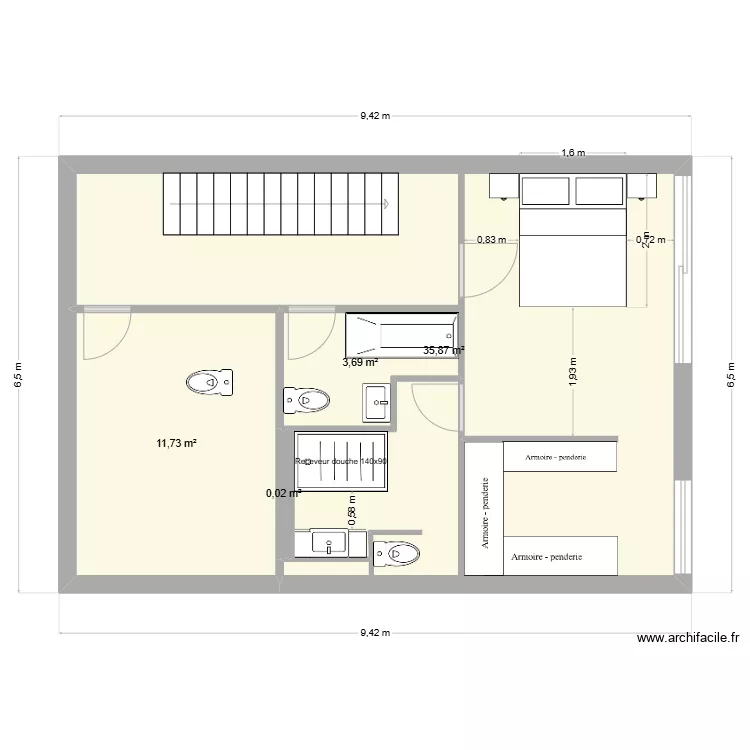1er Claira 2 salles de bain complètes v6. Plan de 1er Claira 2 salles de bain complètes v6. Plan de
