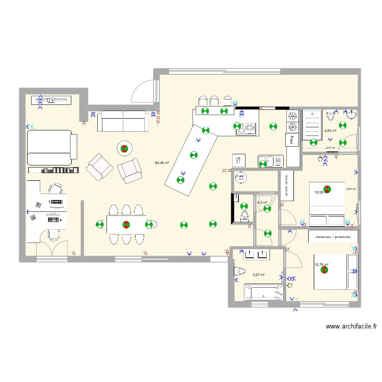 PROJET ANNEXE. Plan de 7 pièces et 121 m2