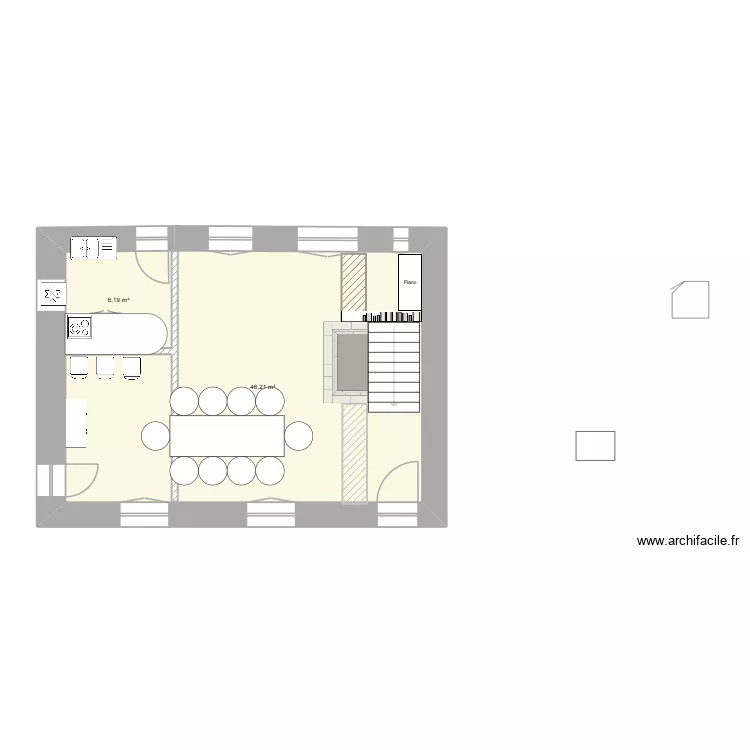 Tanni&egrave;res - Projet  N&deg;1. Plan de 2  et 52 m²