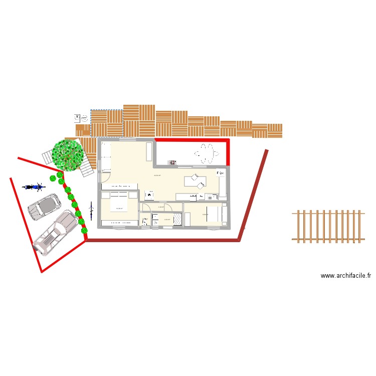 roc2b2. Plan de 6 pièces et 74 m2