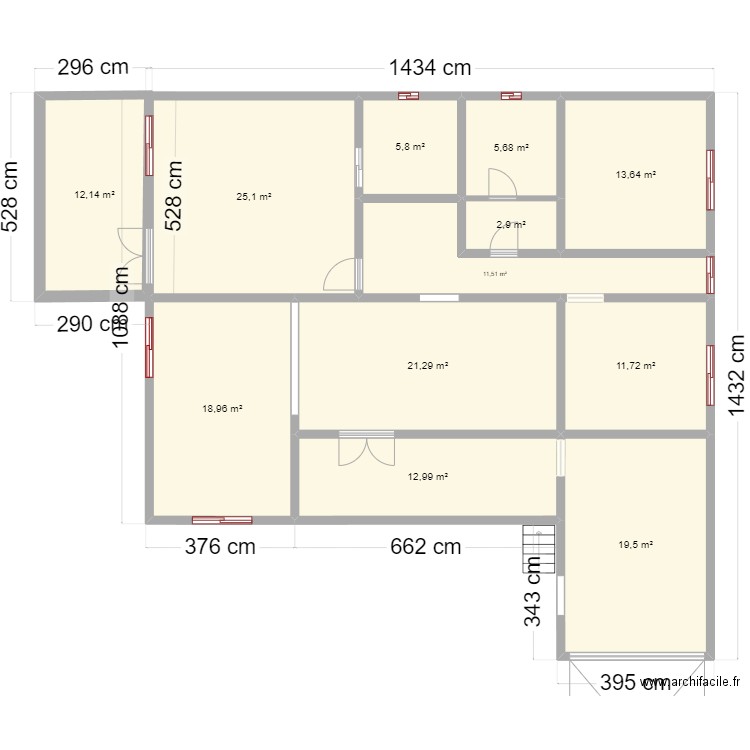 T4 PAMANDZI. Plan de 12 pièces et 161 m2