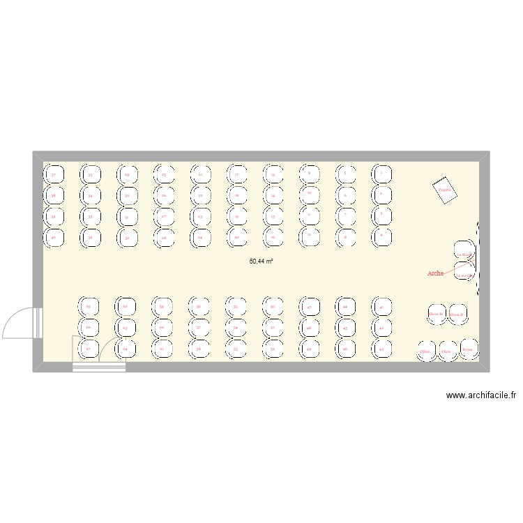 Salle cérémonie. Plan de 0 pièce et 0 m2