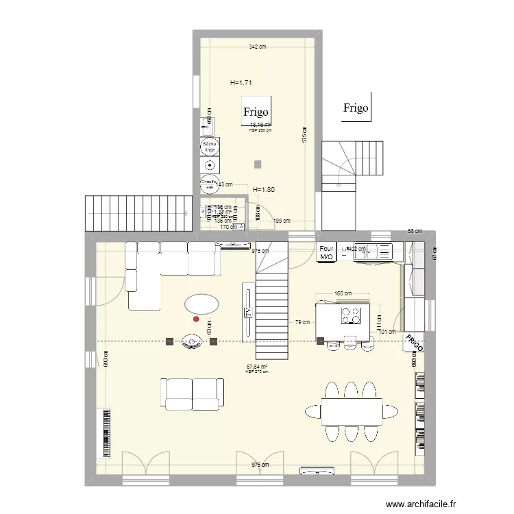 Rouret Facade Sud. Plan de 