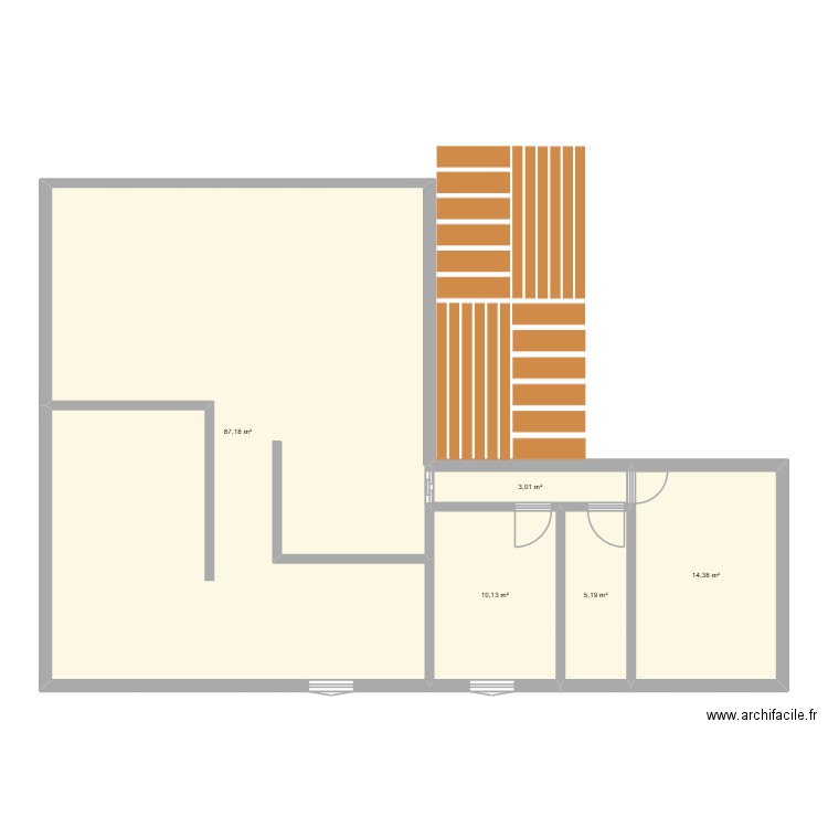 extension 1. Plan de 5 pièces et 120 m2