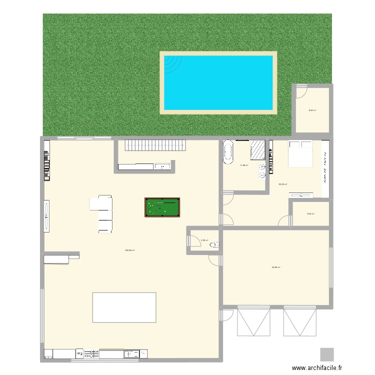 maisson. Plan de 7 pièces et 304 m2