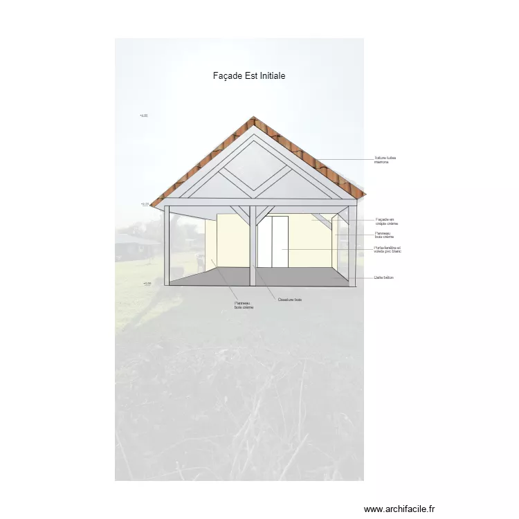 Facade Est Initiale. Plan de 