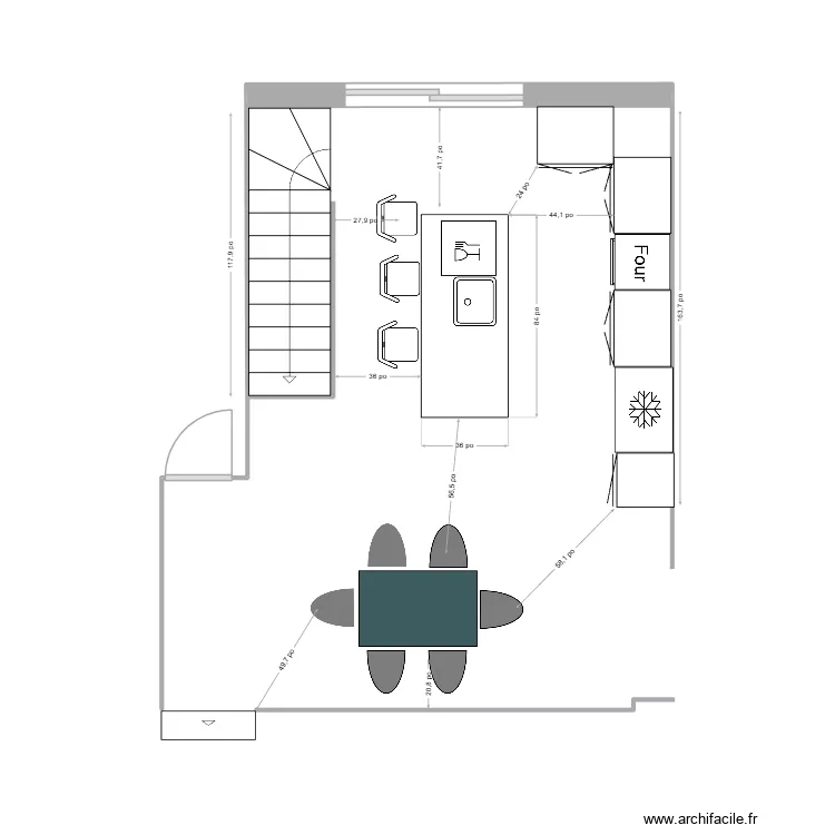 1505 cuisine. Plan de 