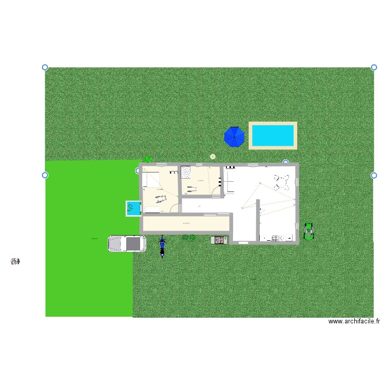 plan. Plan de 3 pièces et 36 m2