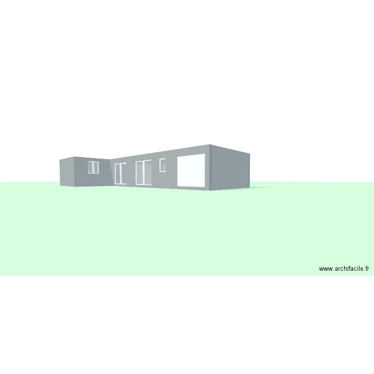 Extension bureau + suite parentale. Plan de 4 pièces et 36 m2