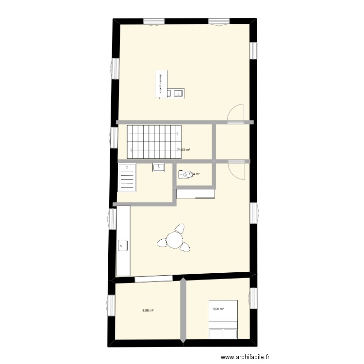 Figeac. Plan de 4 pièces et 97 m2