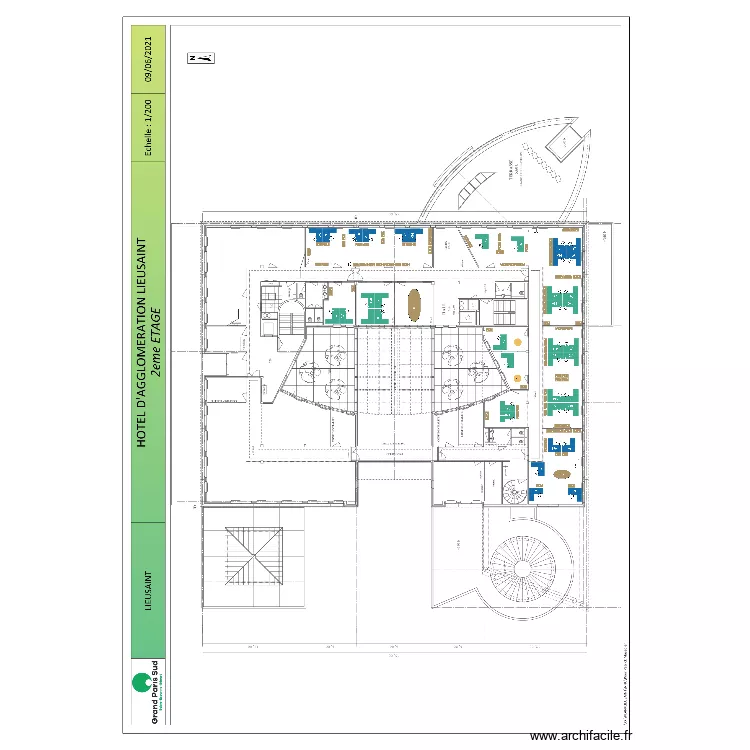 PLAN LIEUSAINT 2EME ETAGE PROJET 2026 V1. Plan de 7  et 405 m²