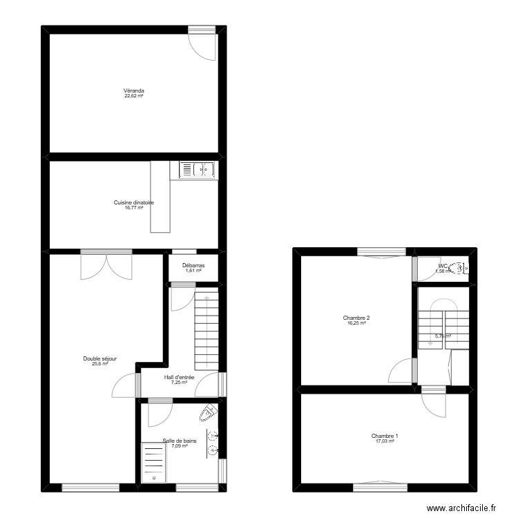 maison 4 f. Plan de 10 pièces et 122 m2