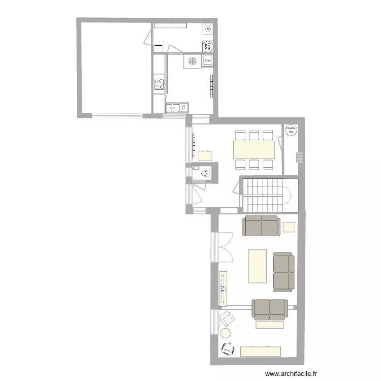 28 RJP 3.1 meubl&eacute;. Plan de 3 Pièces et 83 m²