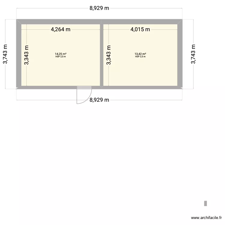 essaie. Plan de 2  et 28 m²