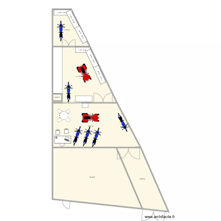 etelier warcq. Plan de 6  et 147 m²