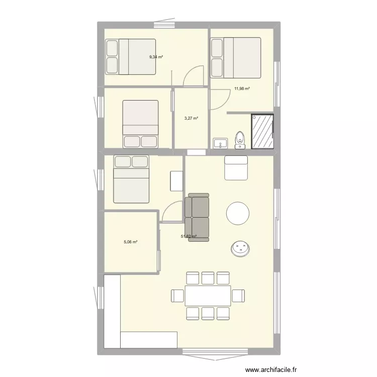 plan lacanau 3. Plan de 5 Pièces et 81 m² plan lacanau 3. Plan de 5 Pièces et 81 m²