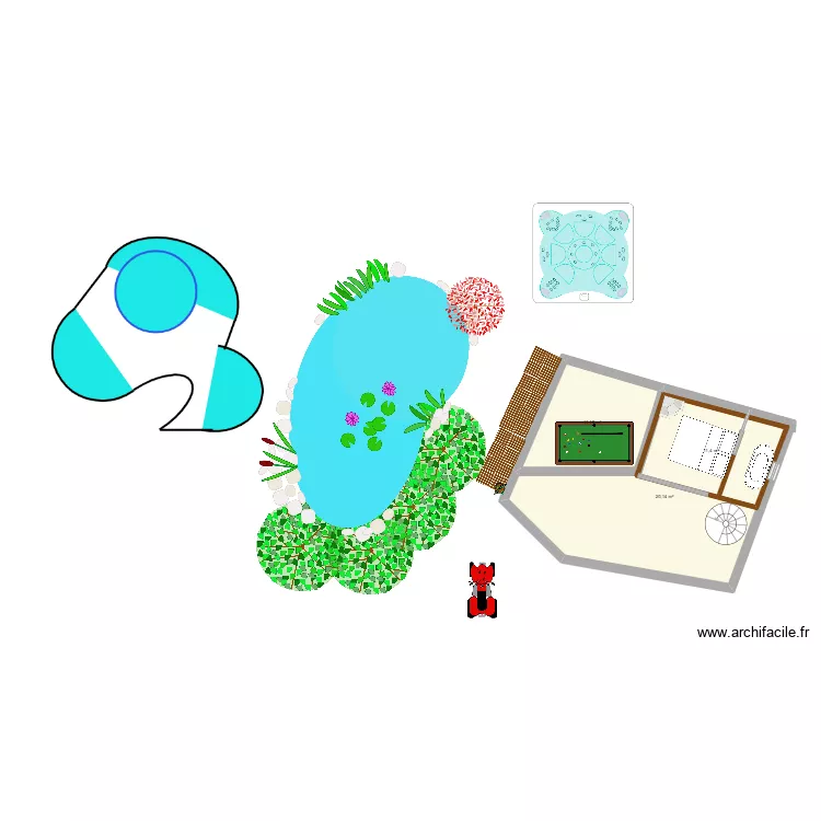 Maison natael. Plan de 3  et 56 m²