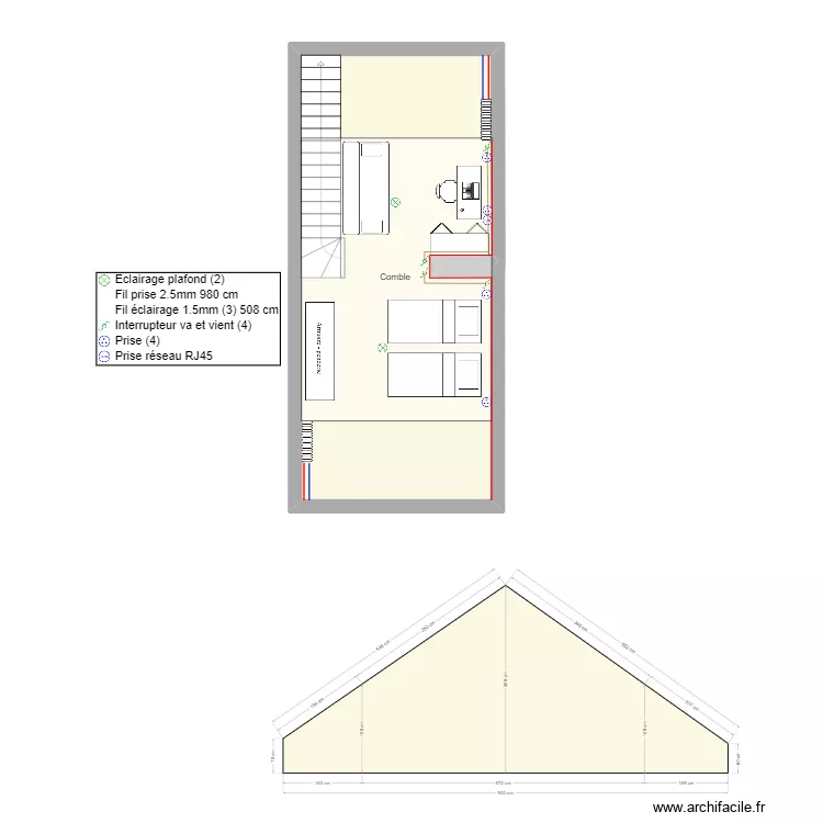 Plan coupe A A. Plan de 