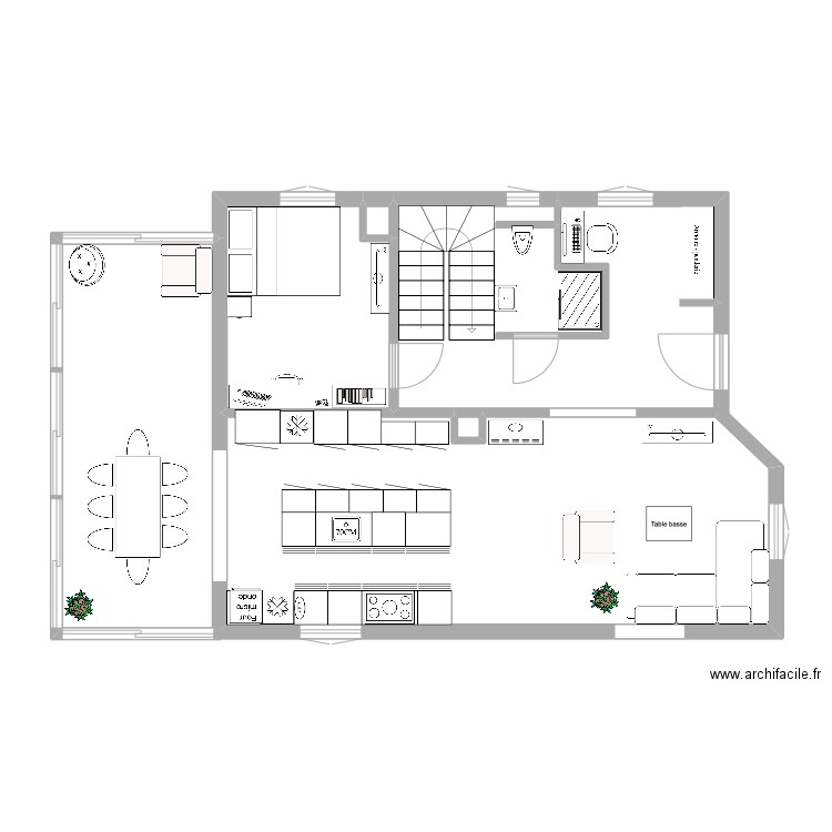 maison wentz. Plan de 4 pièces et 45 m2