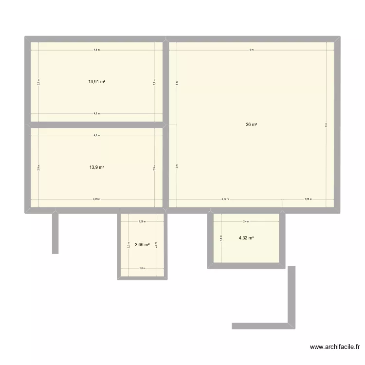 OFFRANVILLE. Plan de 5  et 72 m²