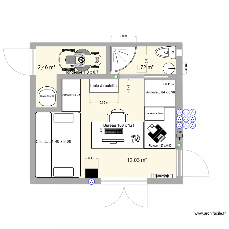 abri de jardin. Plan de 