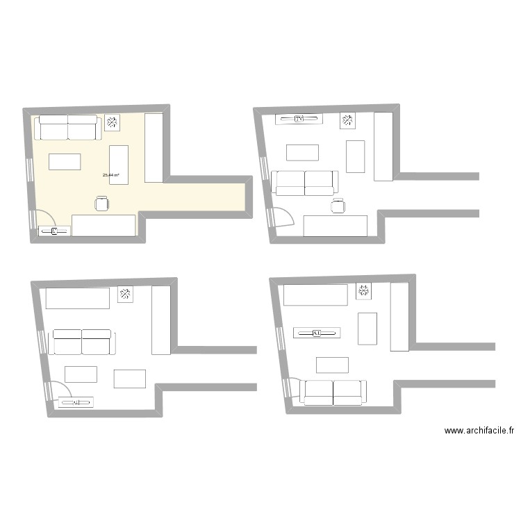 app subernoa2. Plan de 1 pièce et 25 m2