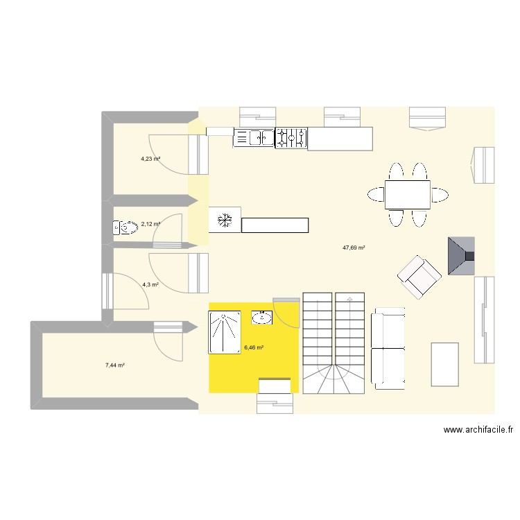 nouvel essai. Plan de 11 pièces et 119 m2