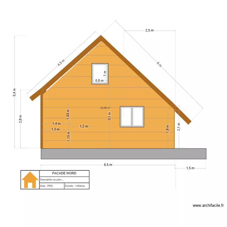 fa&ccedil;ade  NORD V6. Plan de 