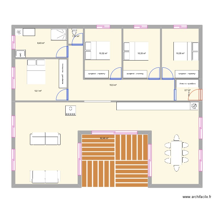 flo10. Plan de 9 pièces et 133 m2