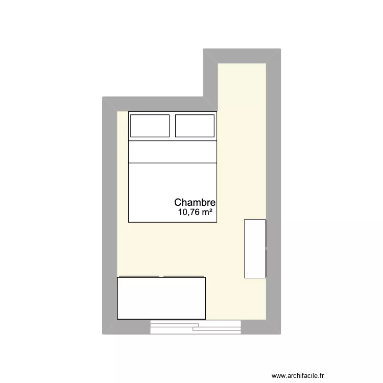 bureau. Plan de 1  et 11 m²
