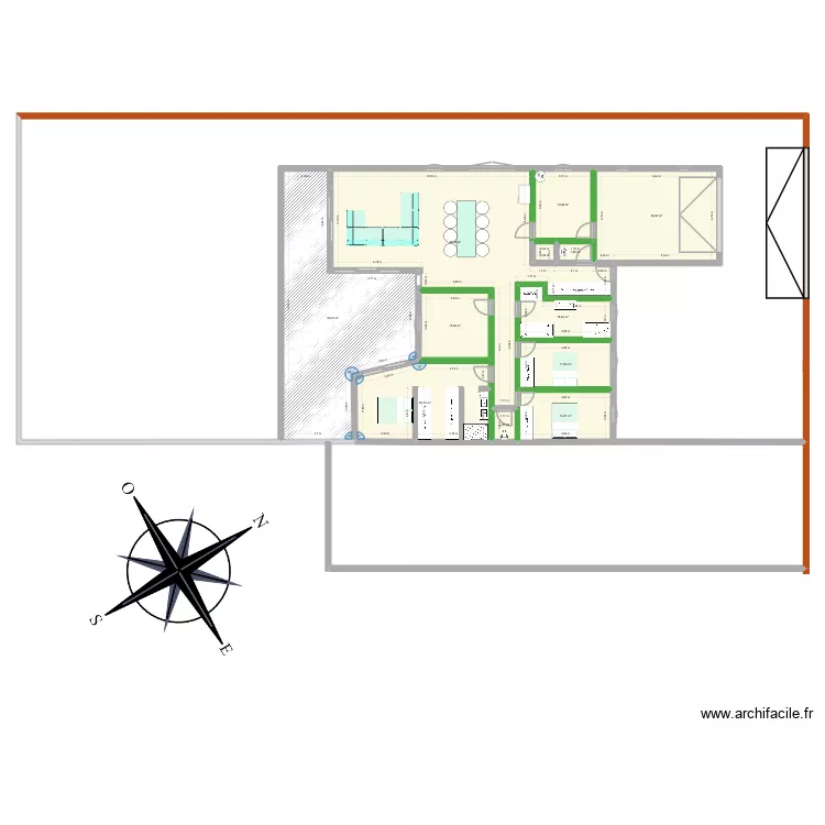 maison. Plan de 11  et 257 m²
