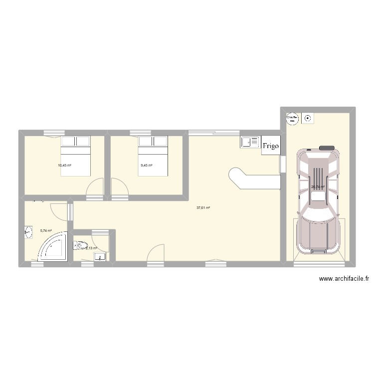 gfhh. Plan de 6 pièces et 86 m2