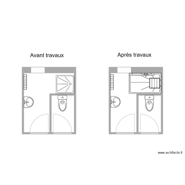 Mallet Sdb. Plan de 4 pièces et 11 m2