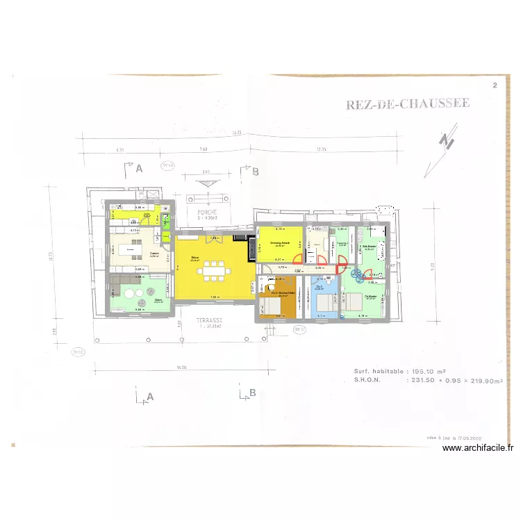 CRUYES - WC invité cuisine. Plan de 14 Pièces et 196 m² CRUYES - WC invité cuisine. Plan de 14 Pièces et 196 m²