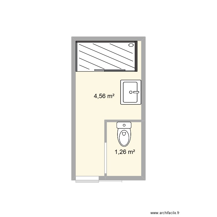 Neyret. Plan de 2 pièces et 6 m2