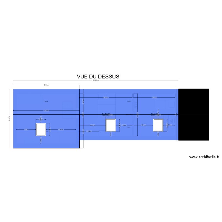 toiture FINAL. Plan de 6 pièces et 66 m2