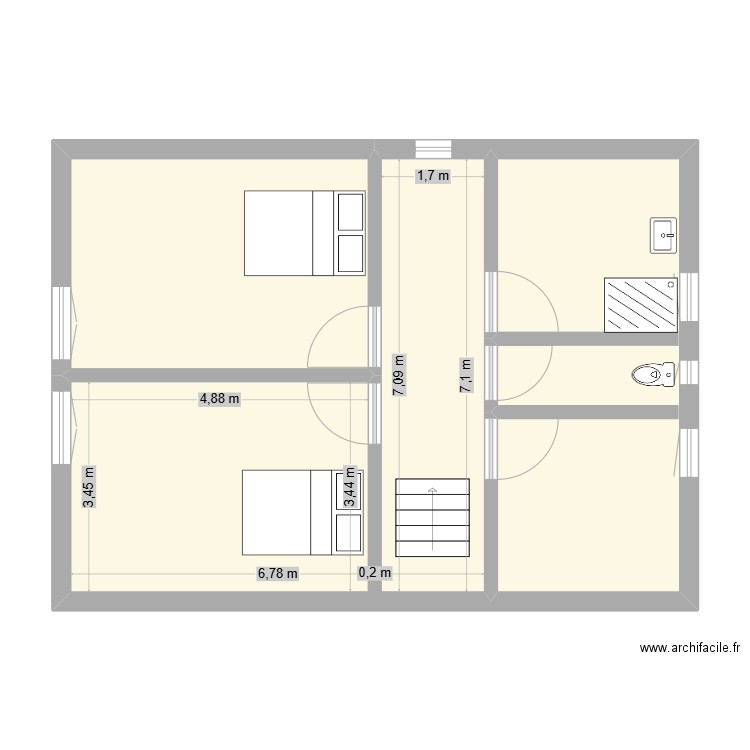 chalet St Yrieix 19300. Plan de 3 pièces et 66 m2