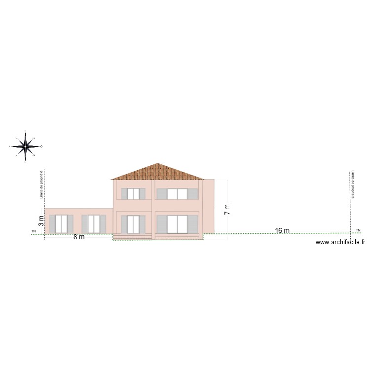 BESSE - façade NORD Projet. Plan de 0 pièce et 0 m2