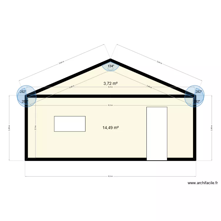 facade garage. Plan de 