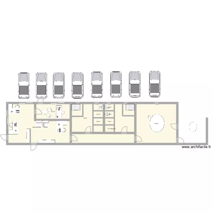 Services techniques Renovation. Plan de 11  et 120 m²